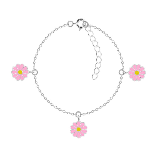 Kinder Armband Blumen aus 925 Silber