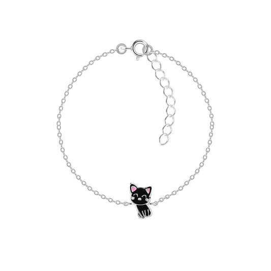 Kinder Armband Katzen aus 925 Silber