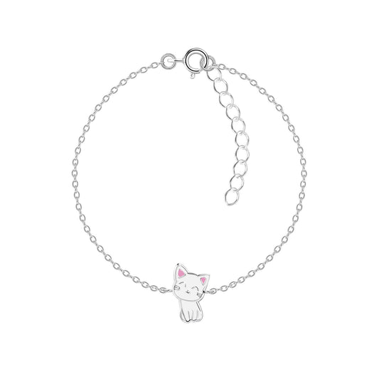Kinder Armband Katzen aus 925 Silber