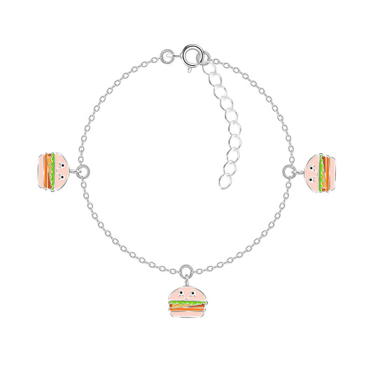 Kinder Armband Burger aus 925 Silber