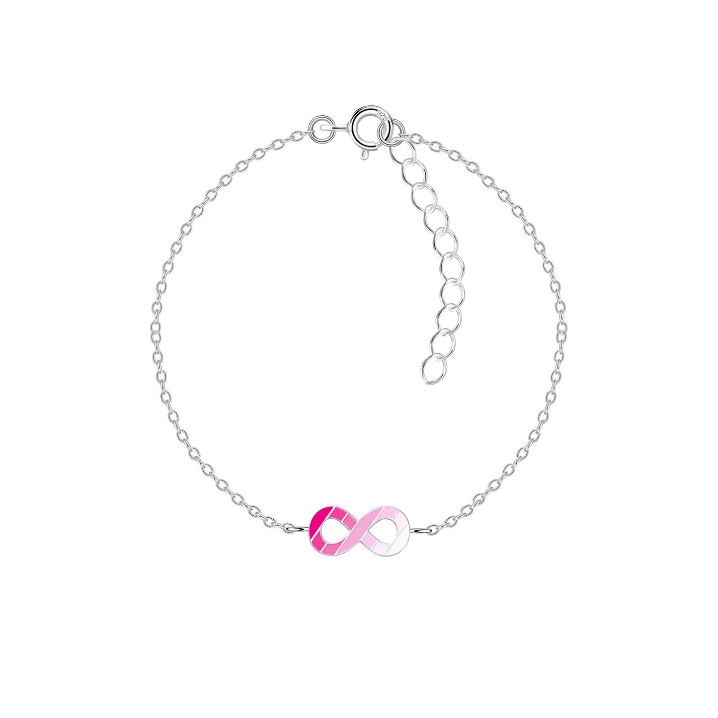 Kinder Armband Infinity Regenbogen aus 925 Silber