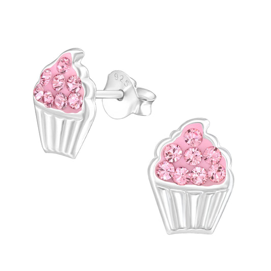 Kinder Ohrringe Cupcake aus 925 Silber