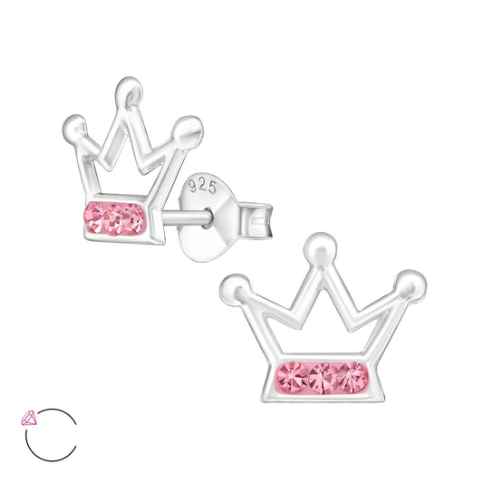 Kinder Ohrringe Krone aus 925 Silber