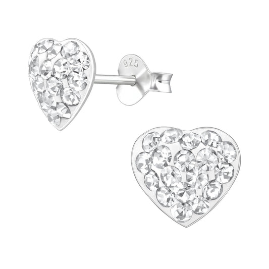 Mädchen Ohrringe Herz aus 925 Silber