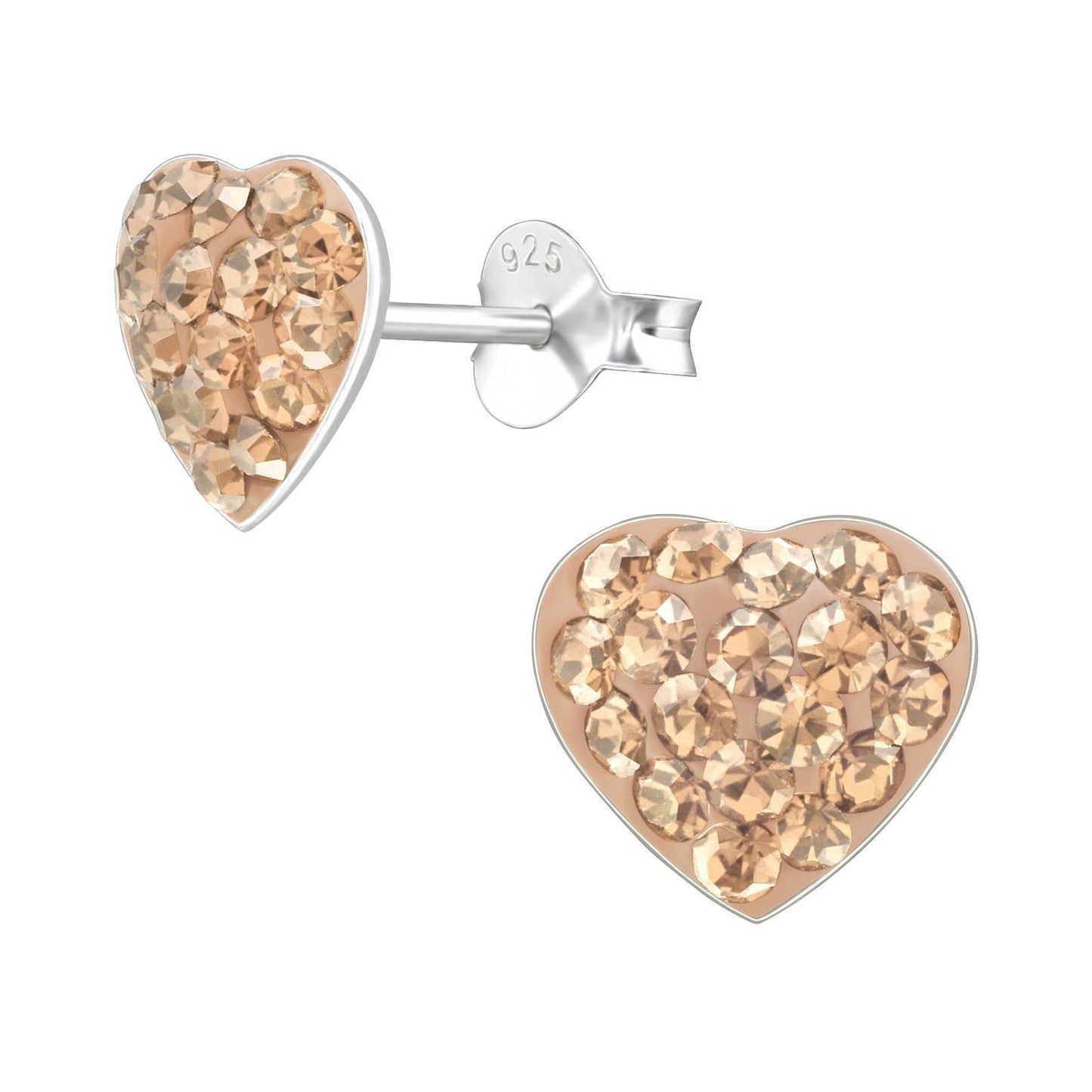 Mädchen Ohrringe Herz aus 925 Silber