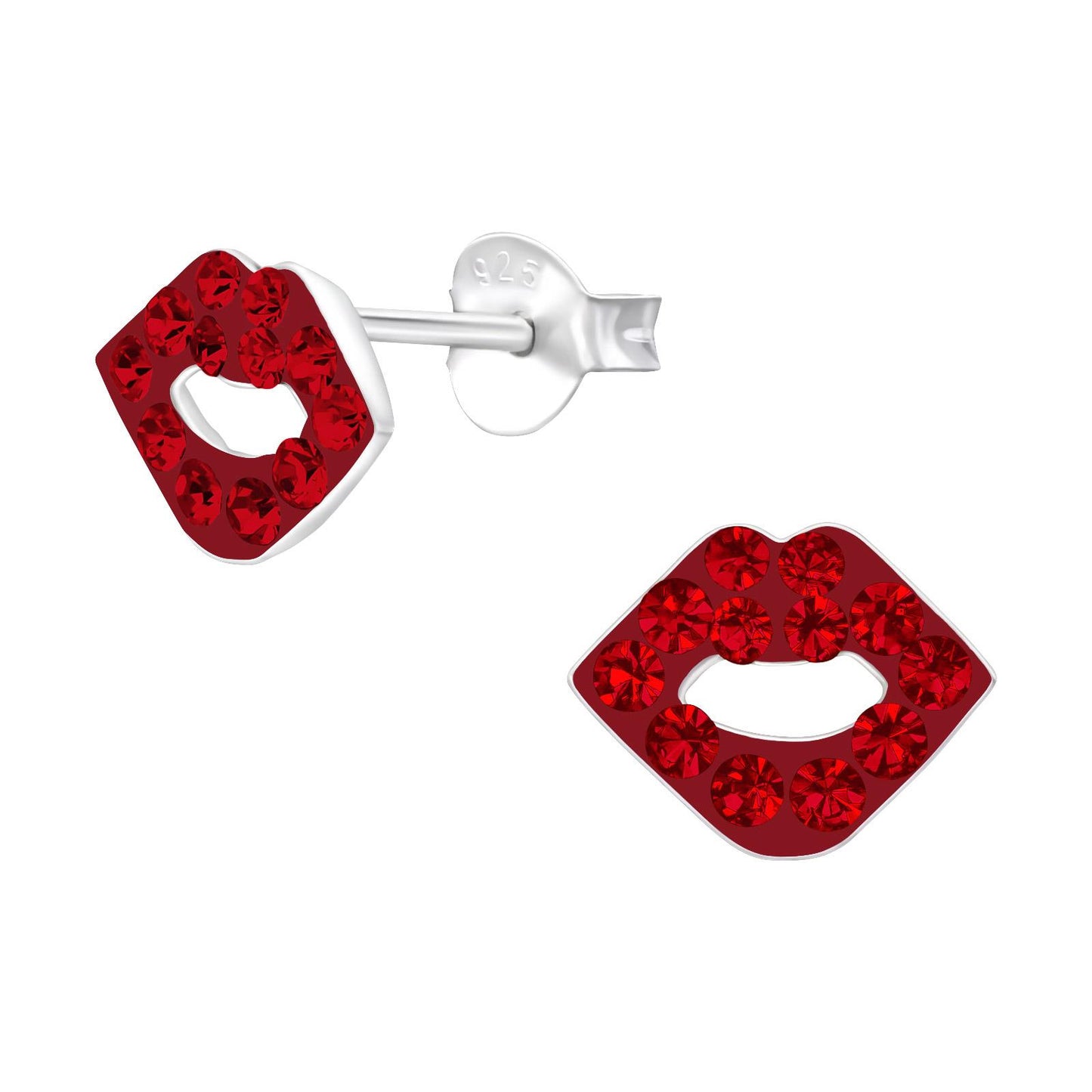 Kinder Ohrringe Mund aus 925 Silber