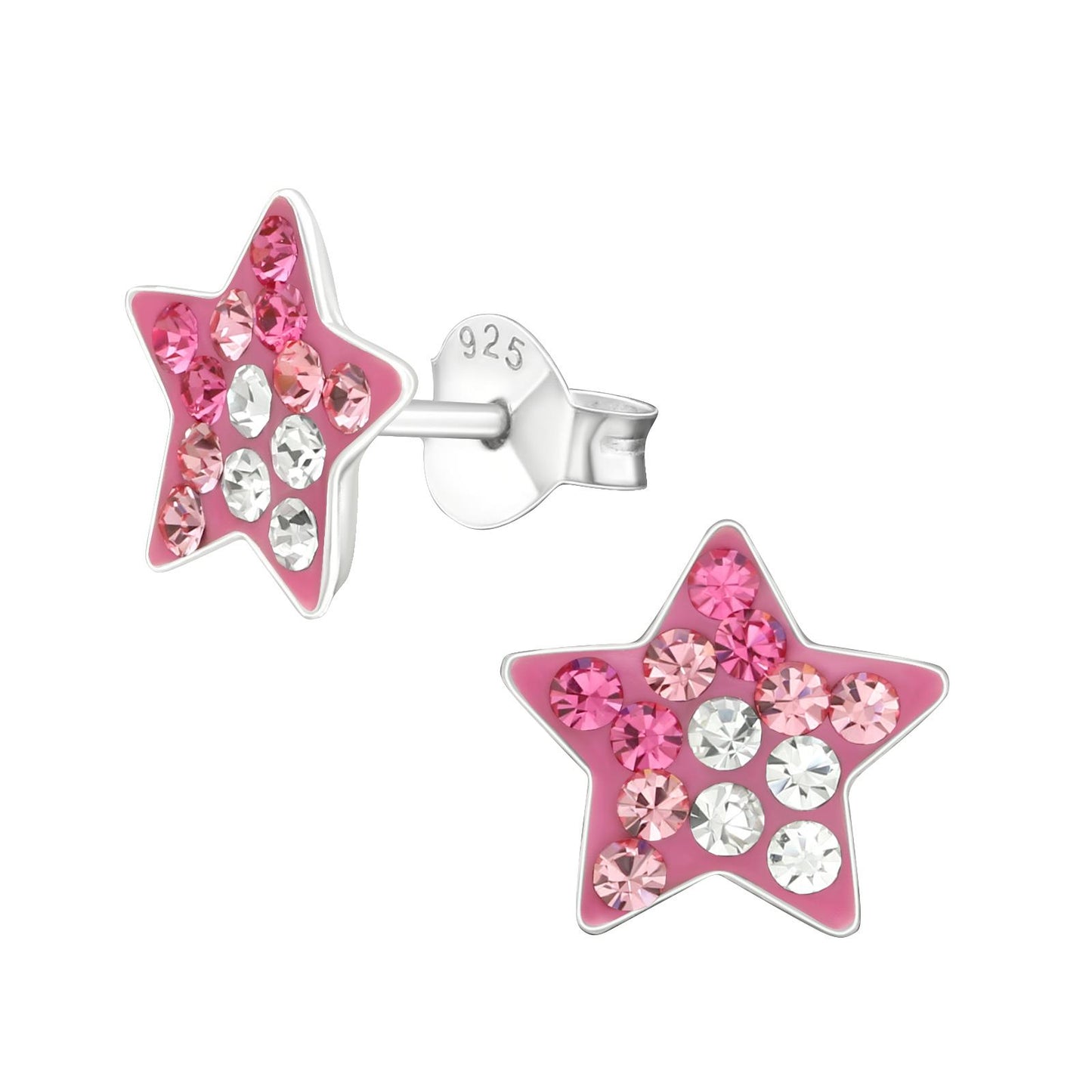 Girls' star earrings made of 925 silver
