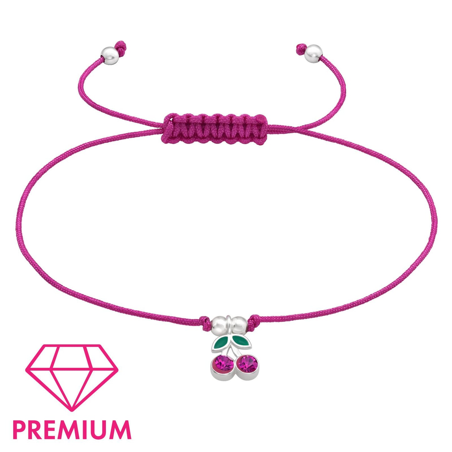 Kinder Armband Kirsche aus 925 Silber