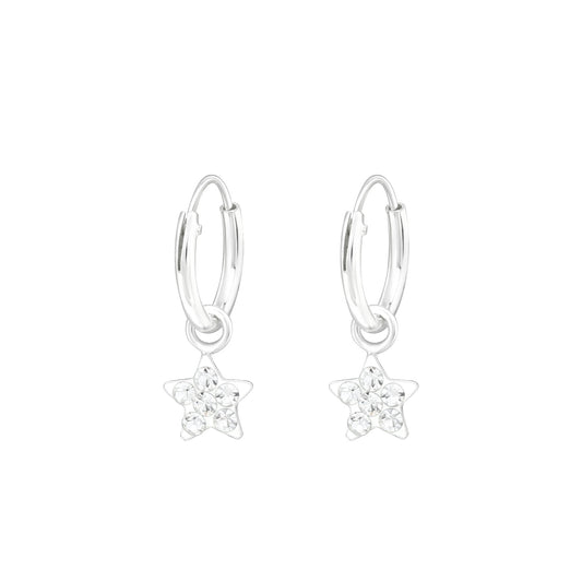 Mädchen Creolen Stern aus 925 Silber