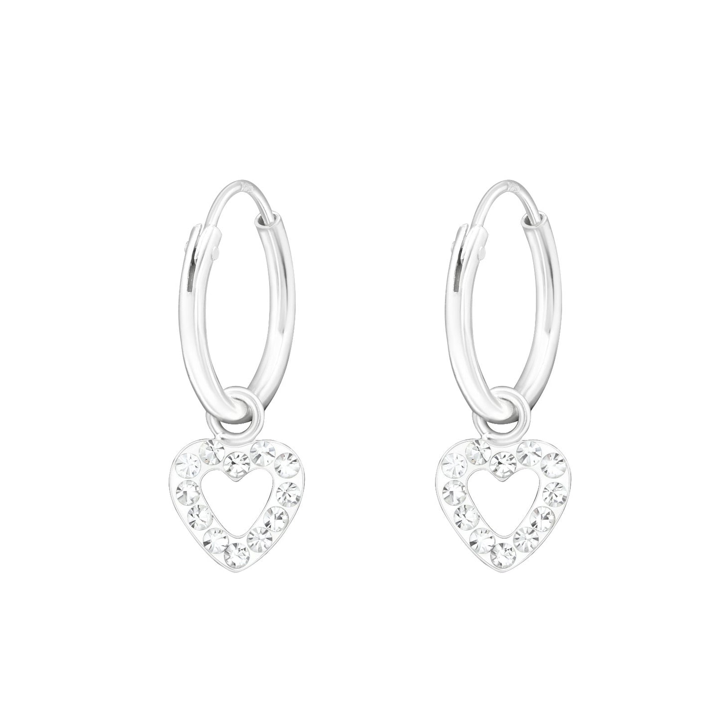 Mädchen Creolen Herz aus 925 Silber