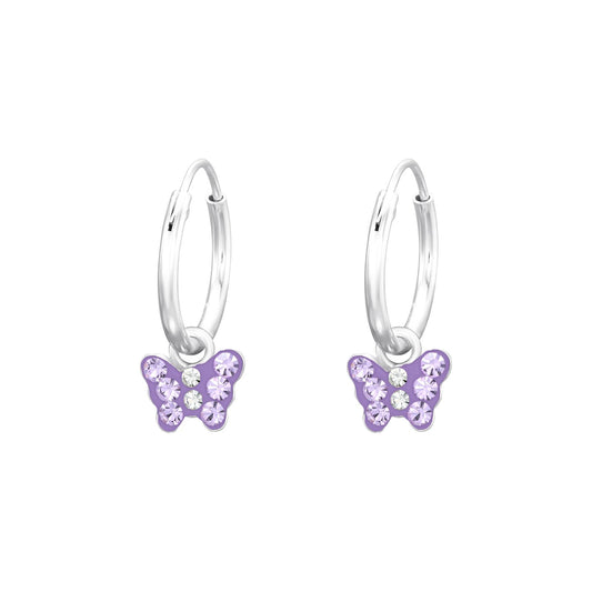 Mädchen Creolen Schmetterling aus 925 Silber