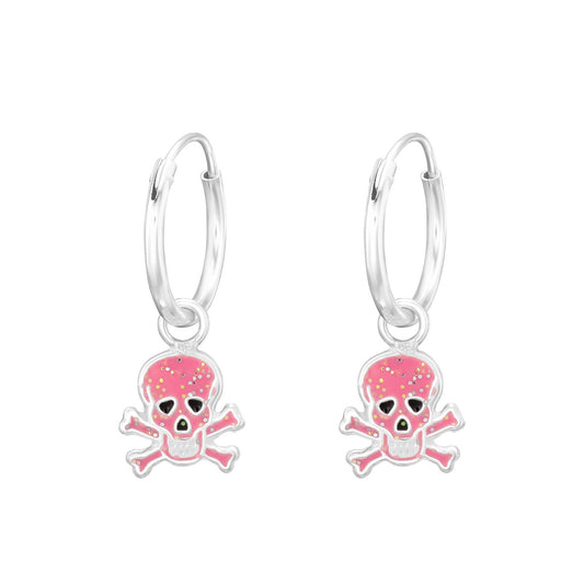 Kinder Creolen Totenkopf aus 925 Silber