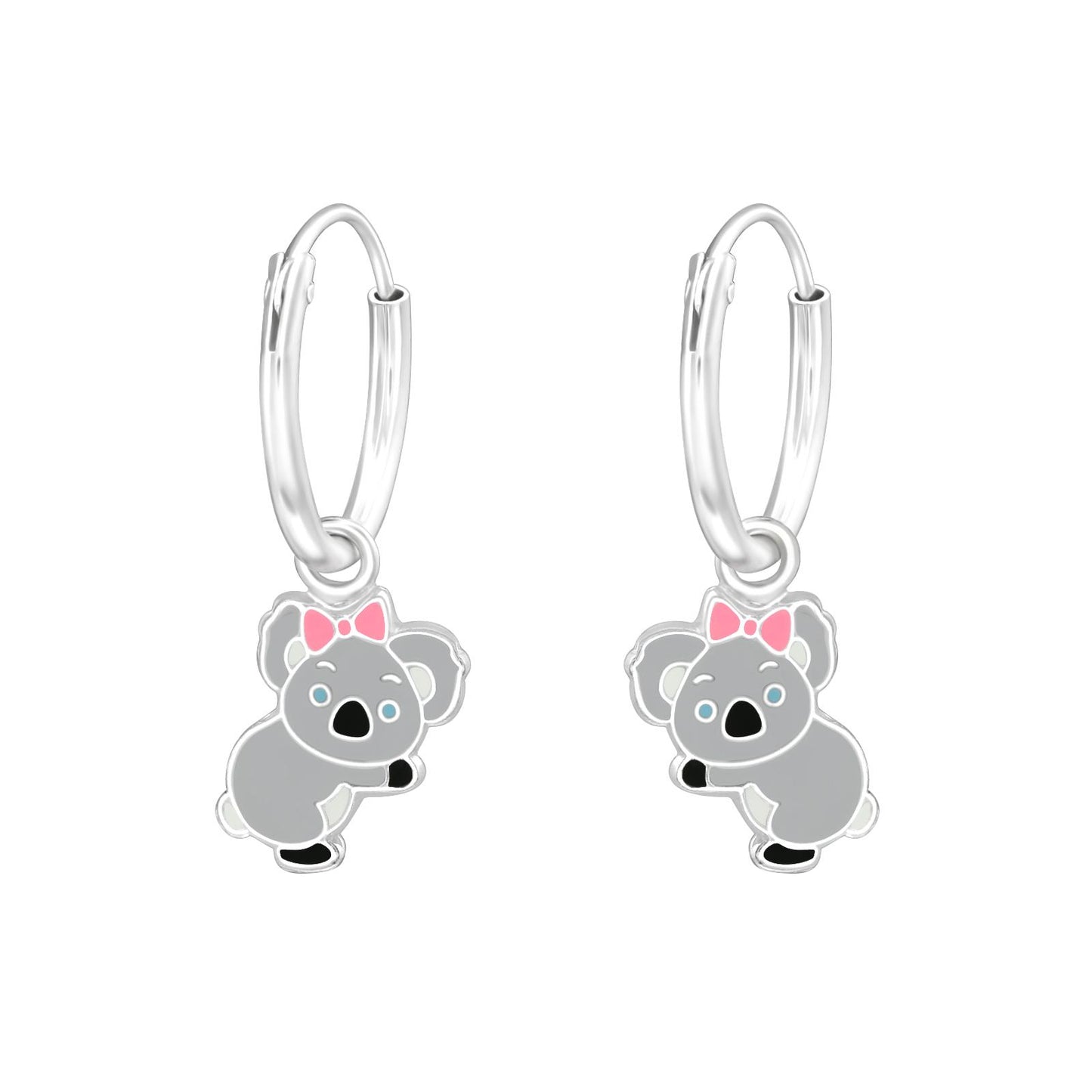 Kinder Creolen Koala aus 925 Silber