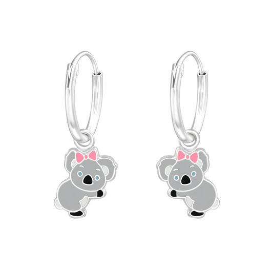 Kinder Creolen Koala aus 925 Silber
