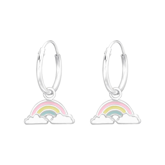 Kinder Creolen Regenbogen aus 925 Silber