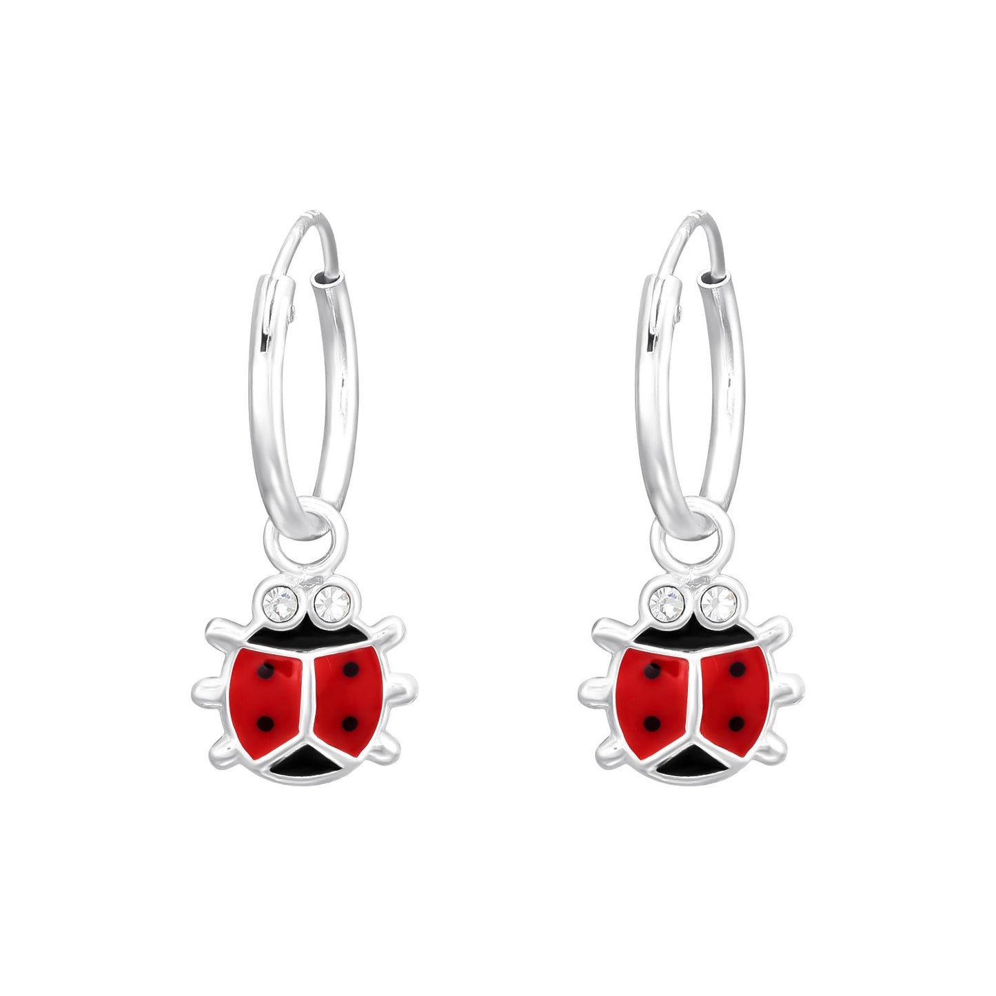 Kinder Creolen Marienkäfer aus 925 Silber