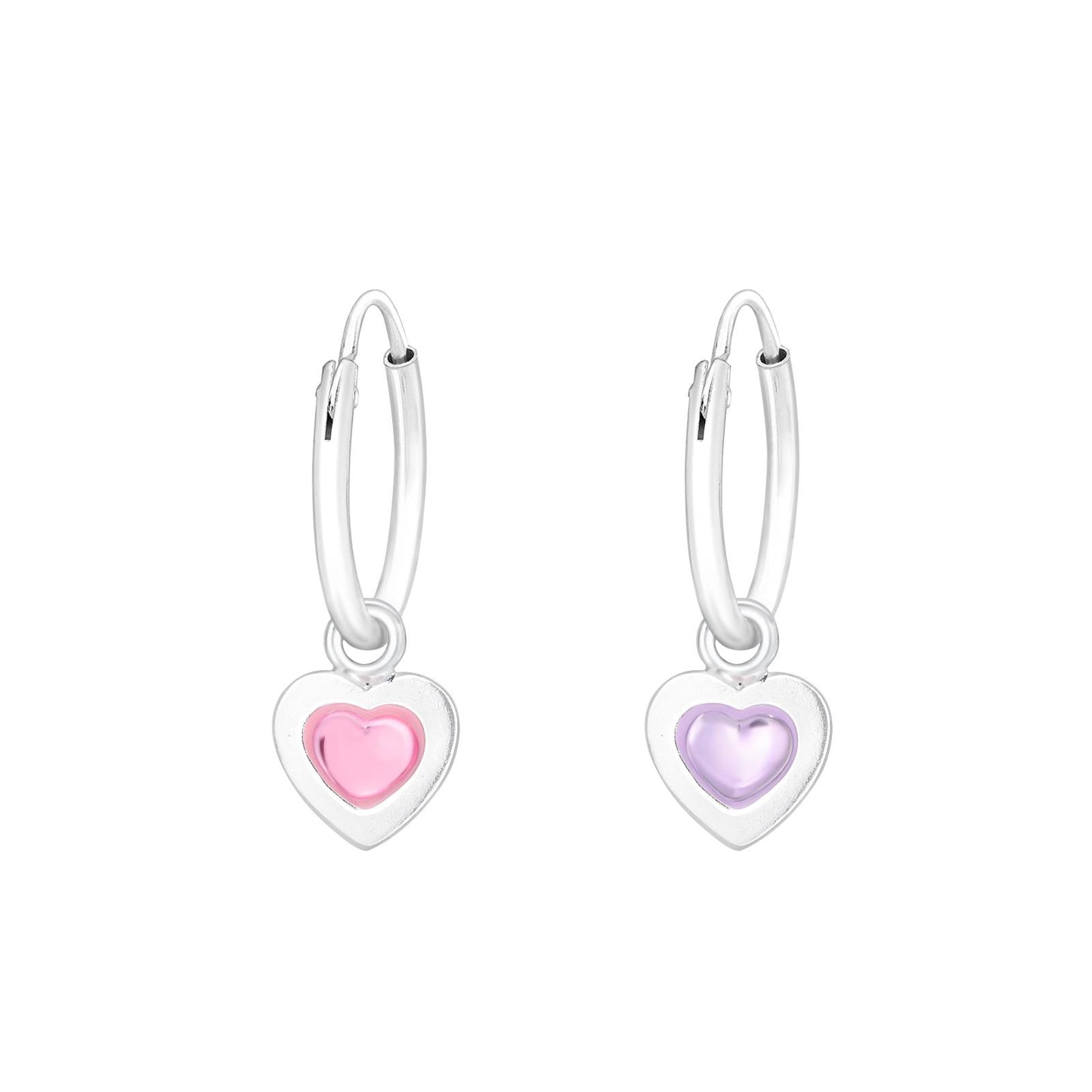 Mädchen Creolen Herz aus 925 Silber