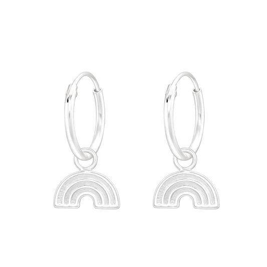 Kinder Creolen Regenbogen aus 925 Silber