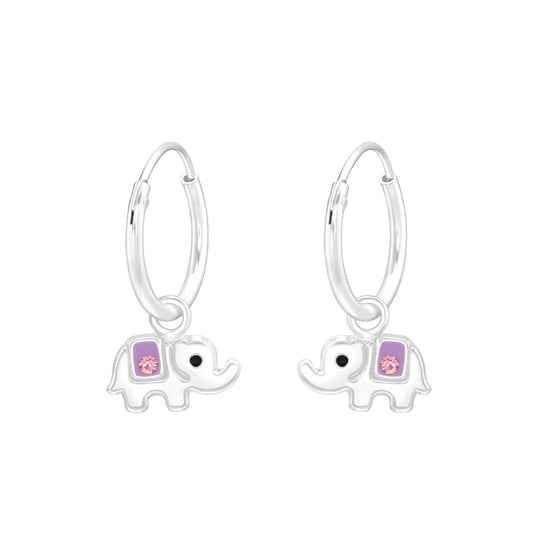 Kinder Creolen Elefant aus 925 Silber