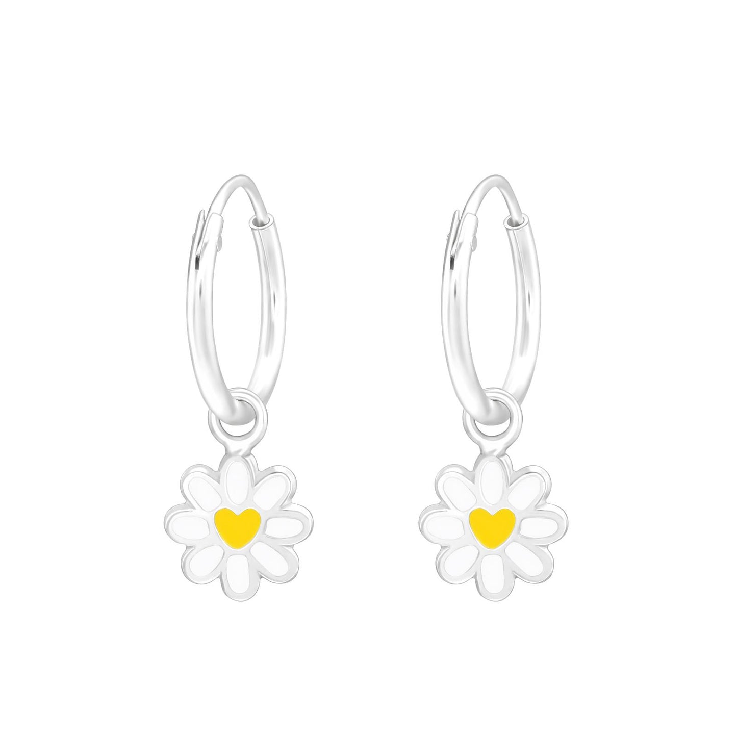 Mädchen Creolen Blume aus 925 Silber