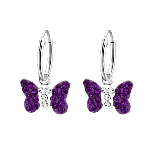 Mädchen Creolen Schmetterling aus 925 Silber