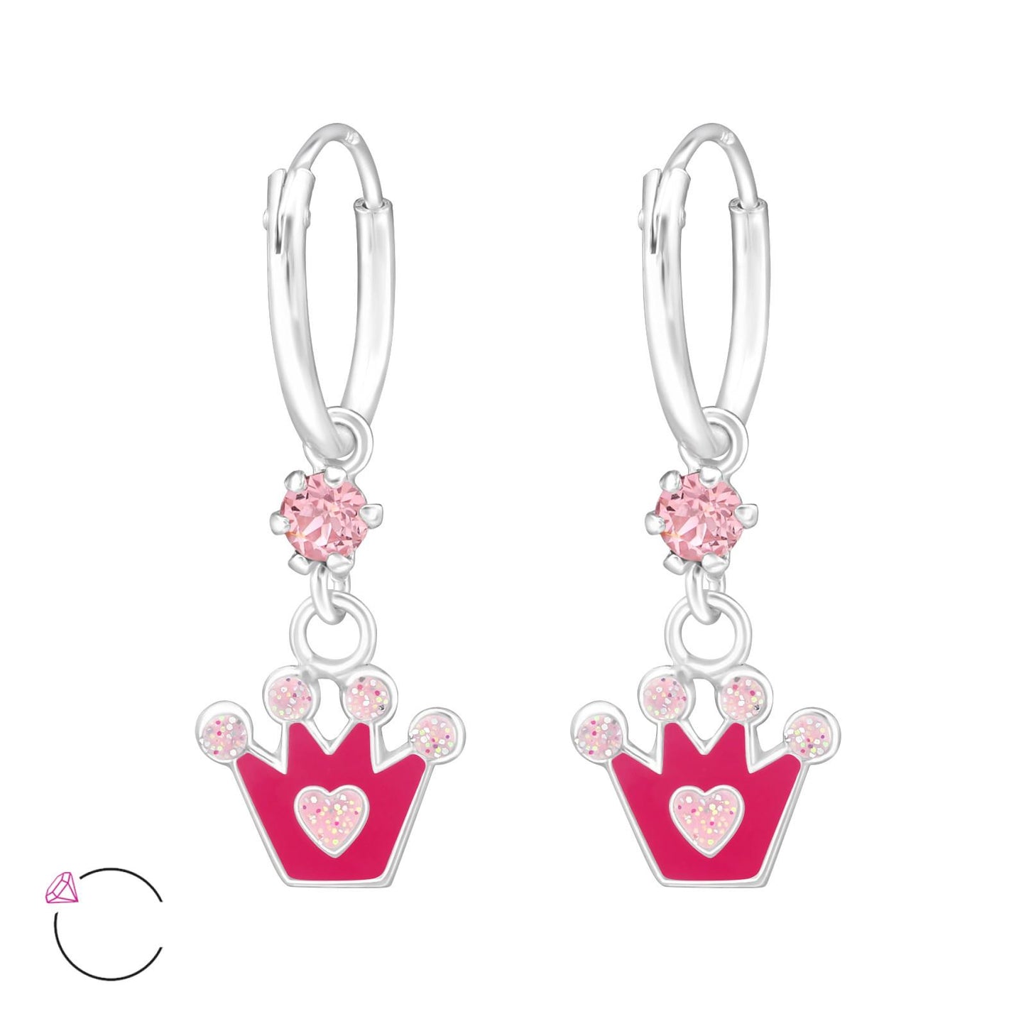 Kinder Creolen Krone aus 925 Silber