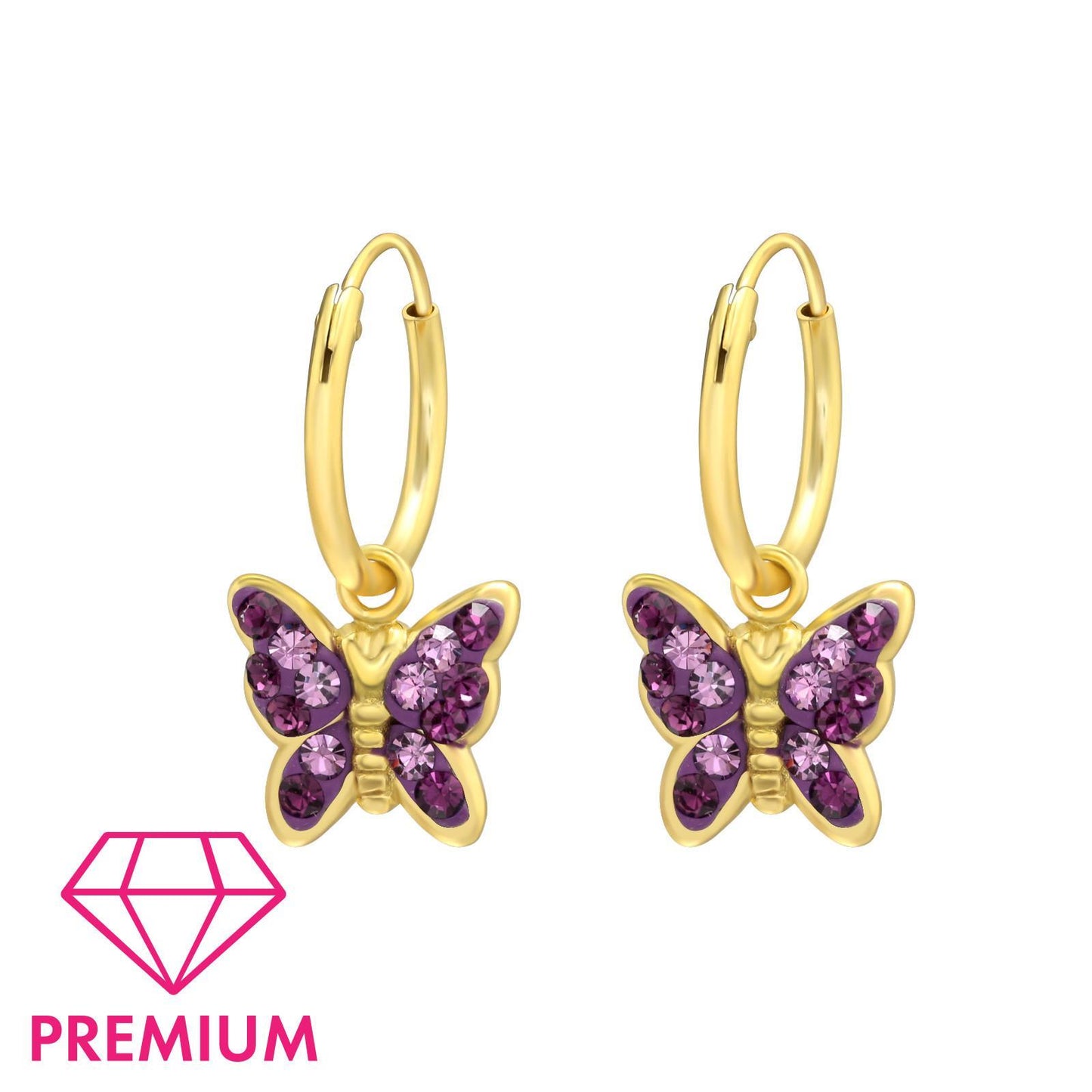 Mädchen Creolen Schmetterling aus 925 Silber