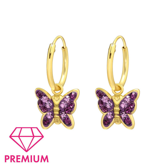 Mädchen Creolen Schmetterling aus 925 Silber