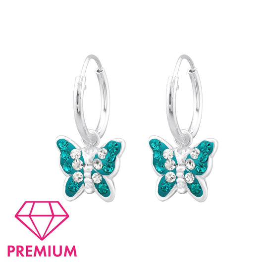 Mädchen Creolen Schmetterling aus 925 Silber