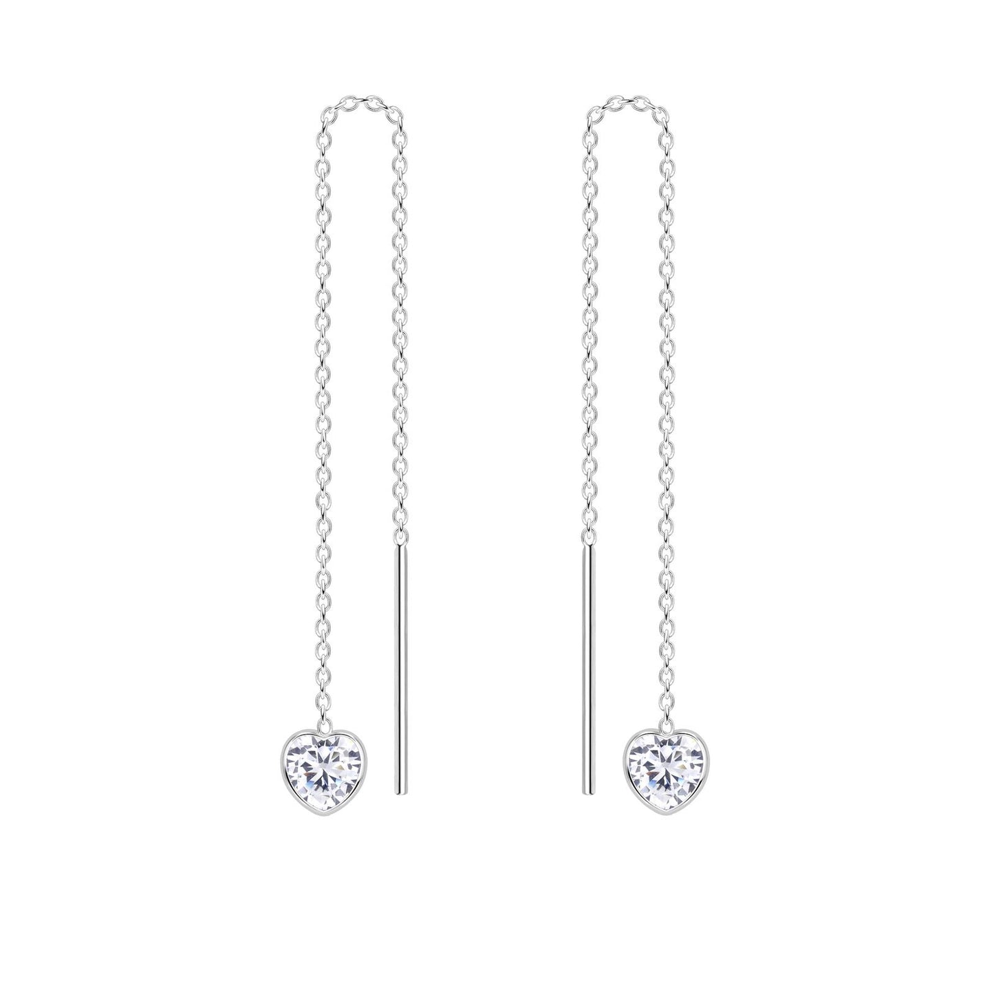 Mädchen Ohrringe 4mm Herz Zirkonia aus 925 Silber