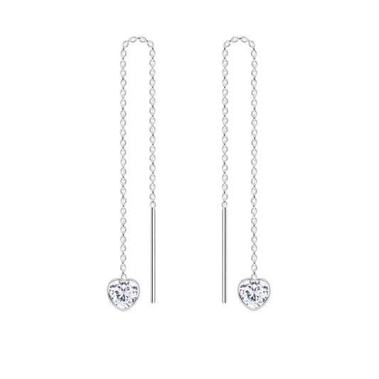 Mädchen Ohrringe 4mm Herz Zirkonia aus 925 Silber