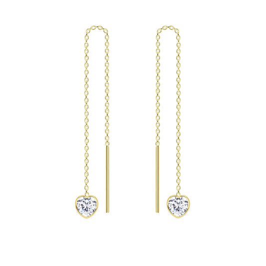 Mädchen Ohrringe 4mm Herz Zirkonia aus 925 Silber