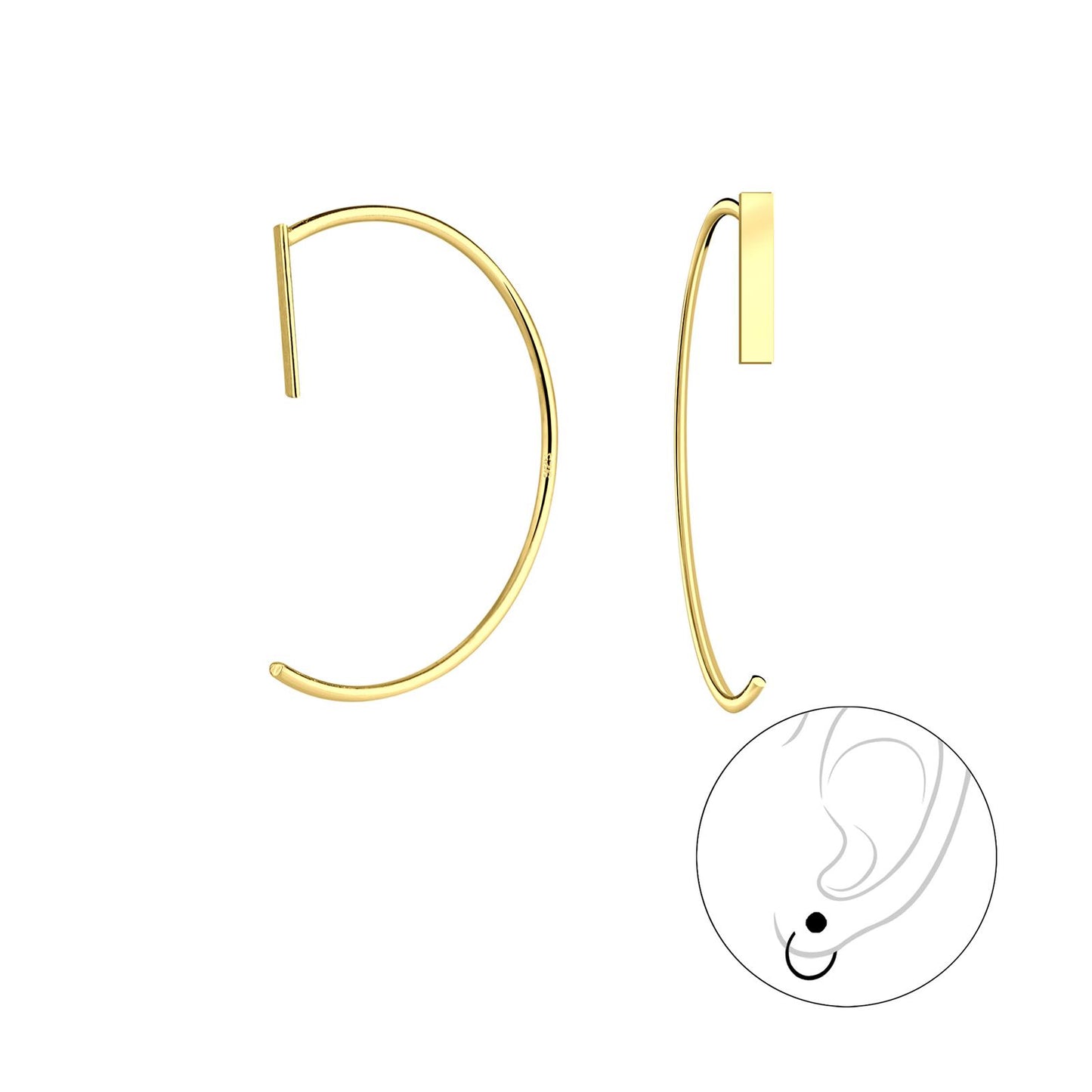 Kinder Creolen Stab aus 925 Silber