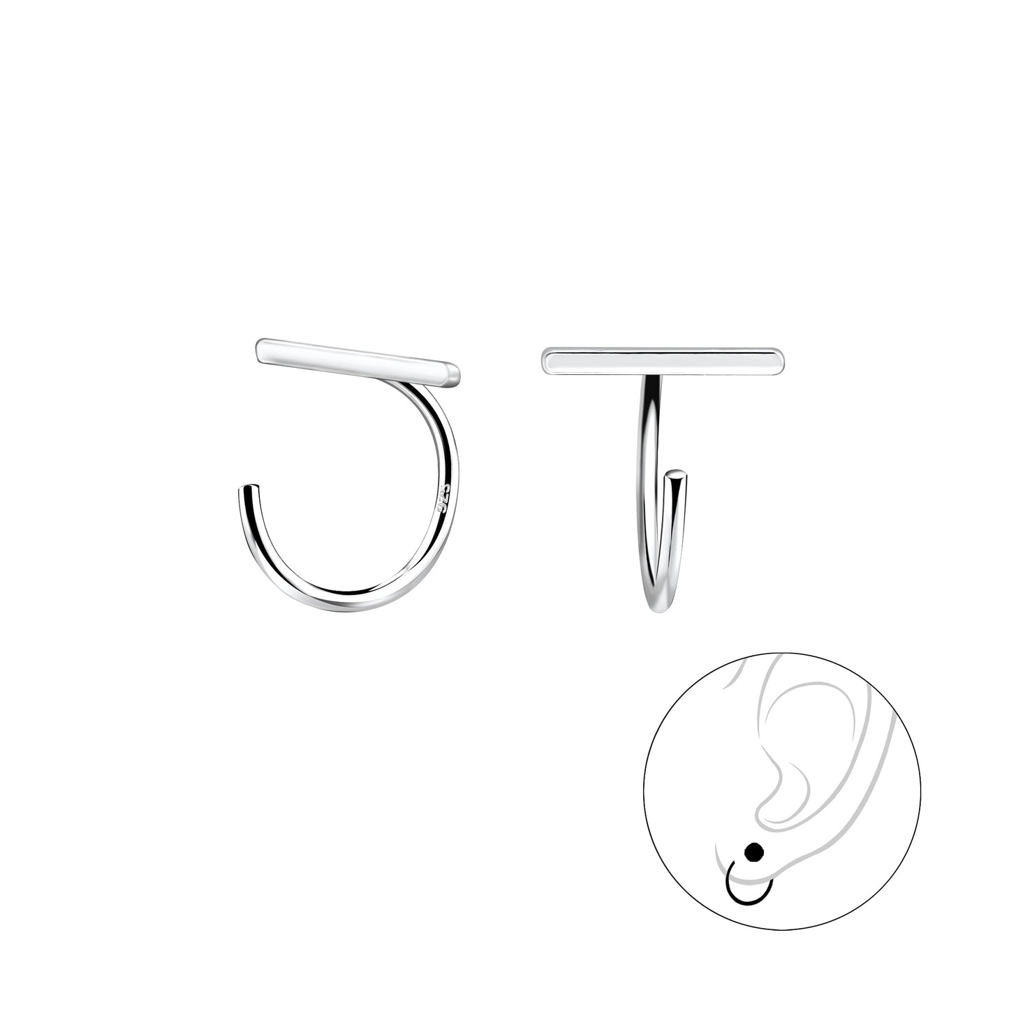 Kinder Creolen Stab aus 925 Silber