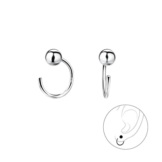 Kinder Creolen 4mm Ball Halb aus 925 Silber