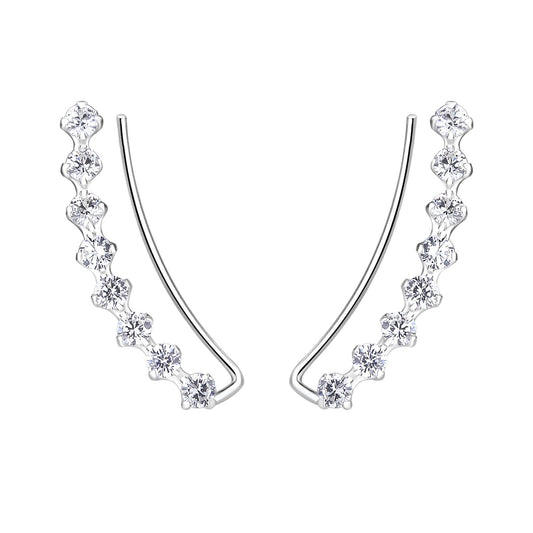 Kinder Ohrringe Bogen Zirkonia Ohrklemmen aus 925 Silber