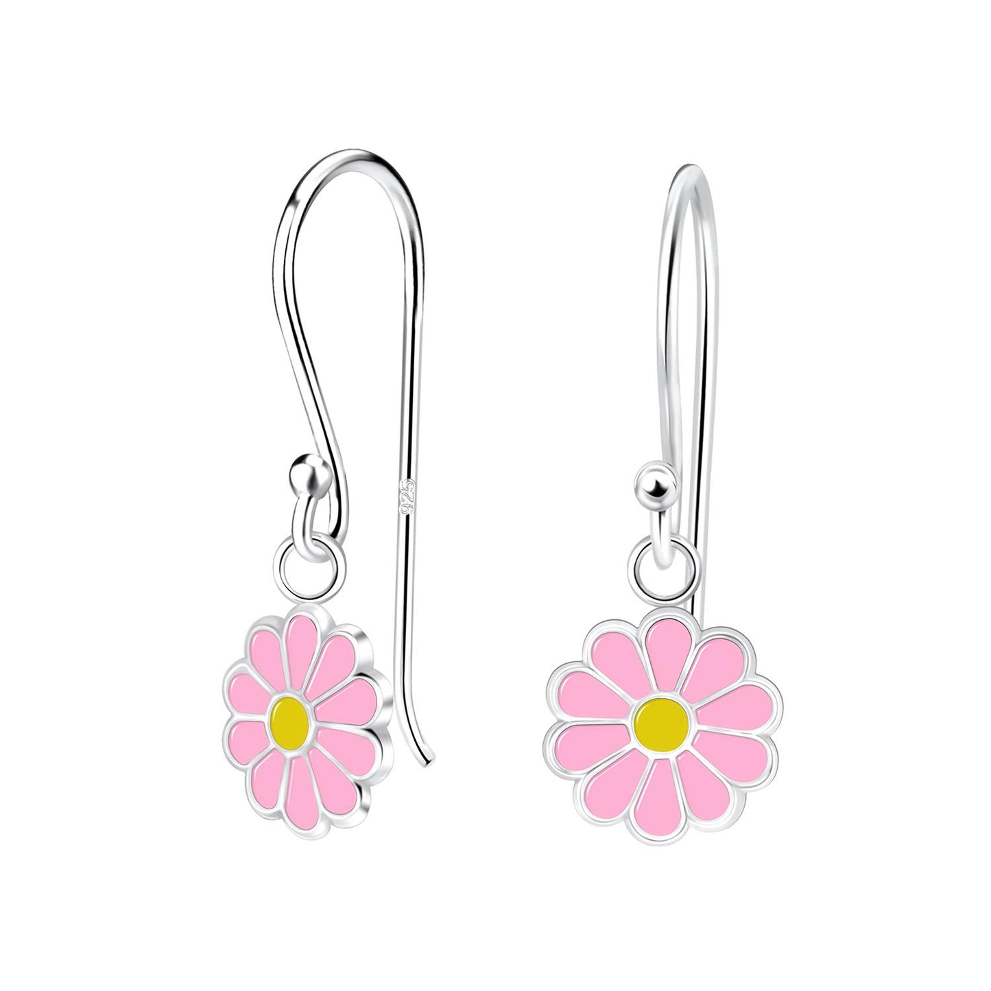 Children's daisy earrings made of 925 silver
