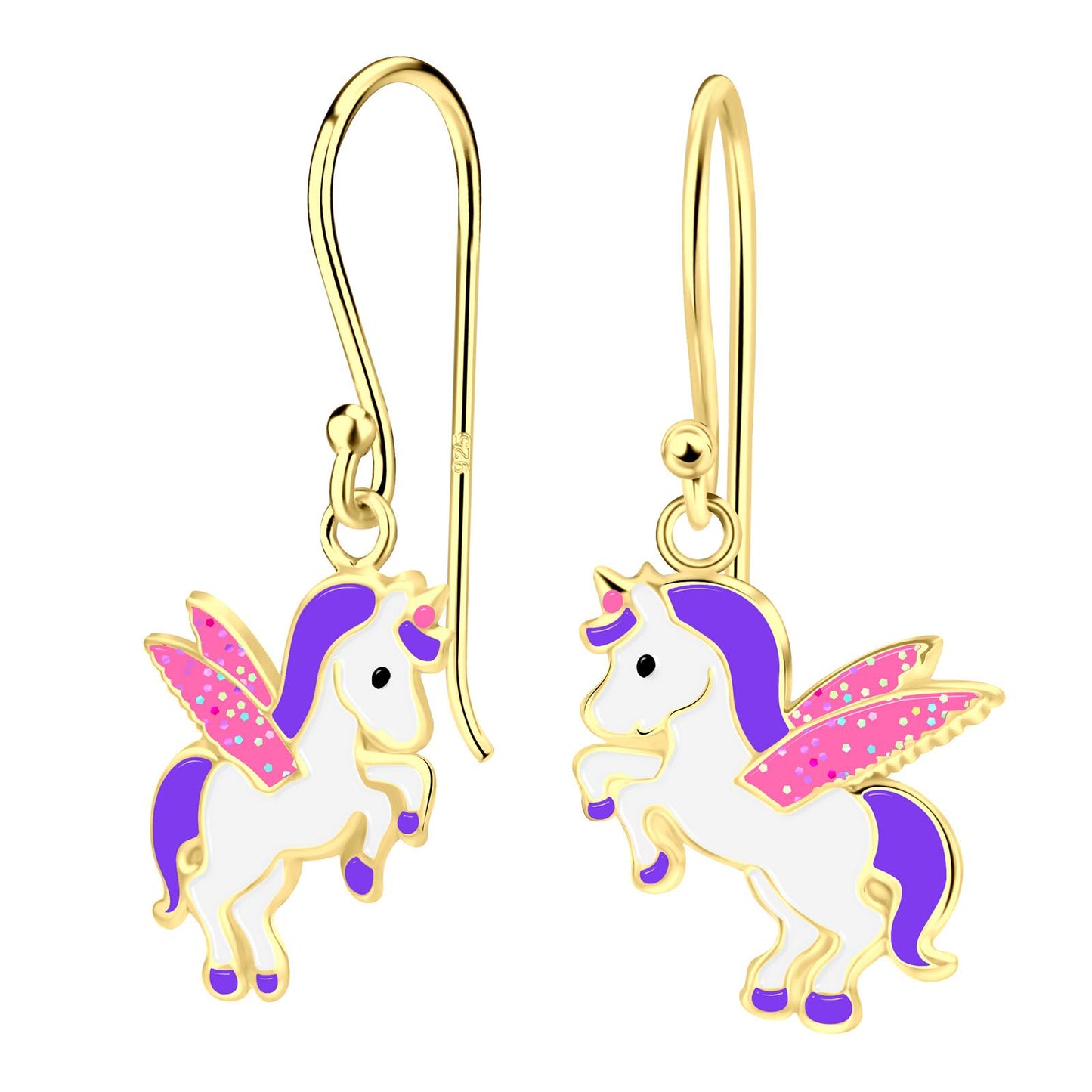 Mädchen Ohrringe Einhorn aus 925 Silber