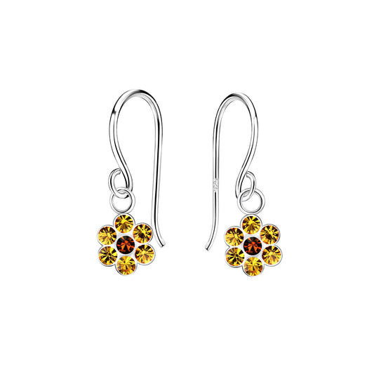 Bloemenoorbellen voor meisjes, gemaakt van 925 zilver.