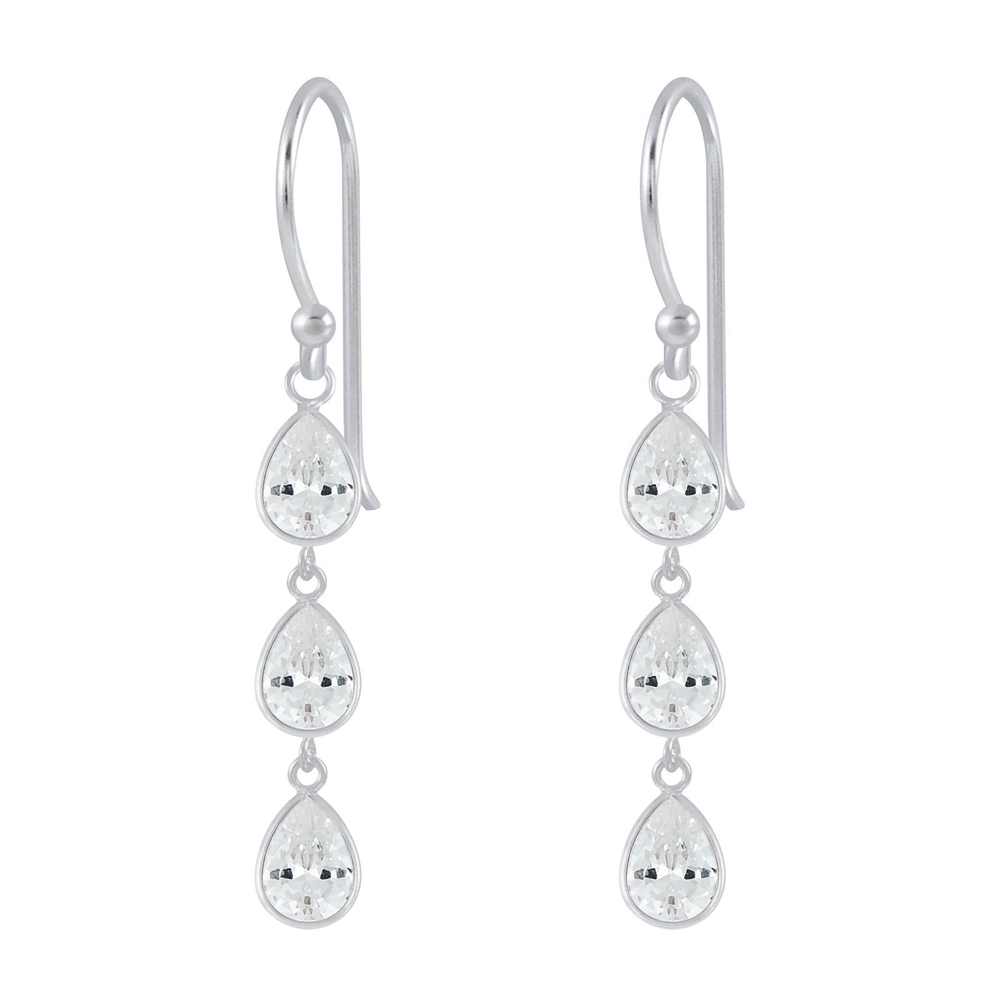 Kinder Ohrringe Tränen Zirkonia aus 925 Silber