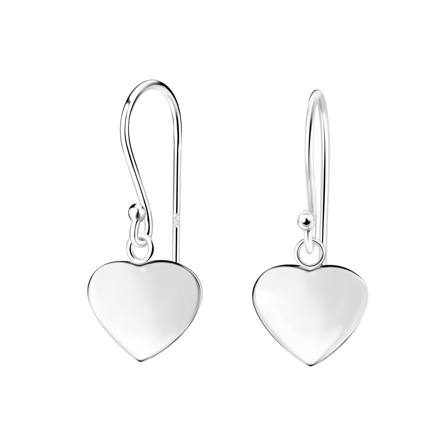 Girls' heart earrings made of 925 silver
