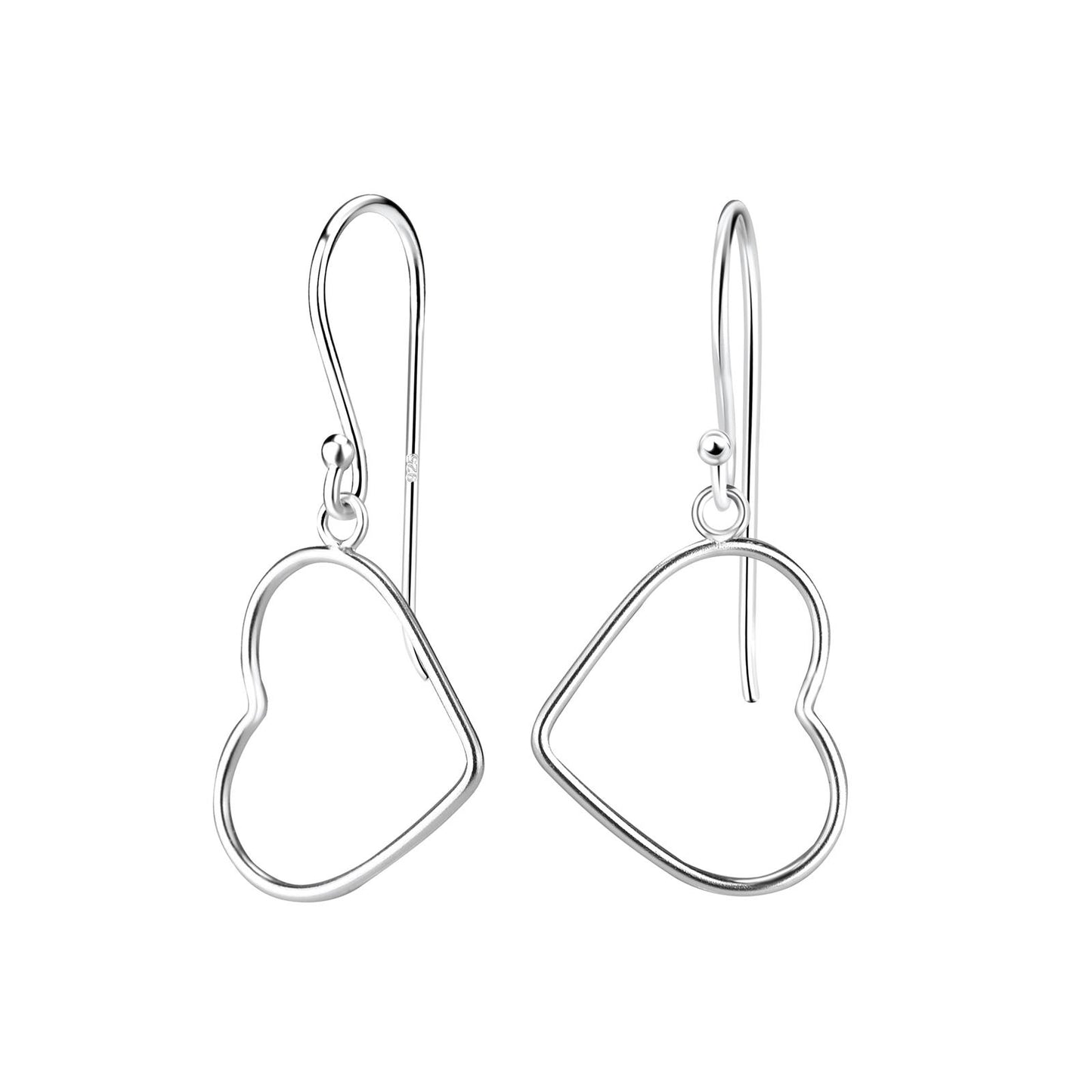 Girls' heart earrings made of 925 silver