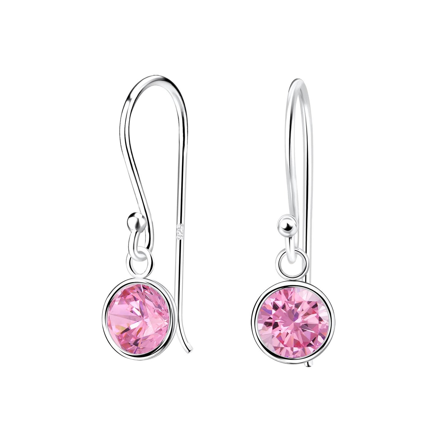 Kinder Ohrringe 6mm Runde Zirkonia aus 925 Silber