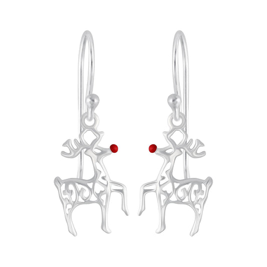 Kinder Ohrringe Rentier aus 925 Silber