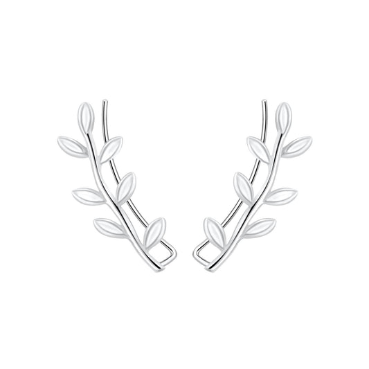 Kinder Ohrringe Ölzweig Ohrklemmen aus 925 Silber