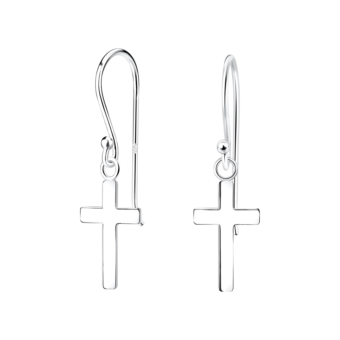 Kinder Ohrringe Kreuz aus 925 Silber
