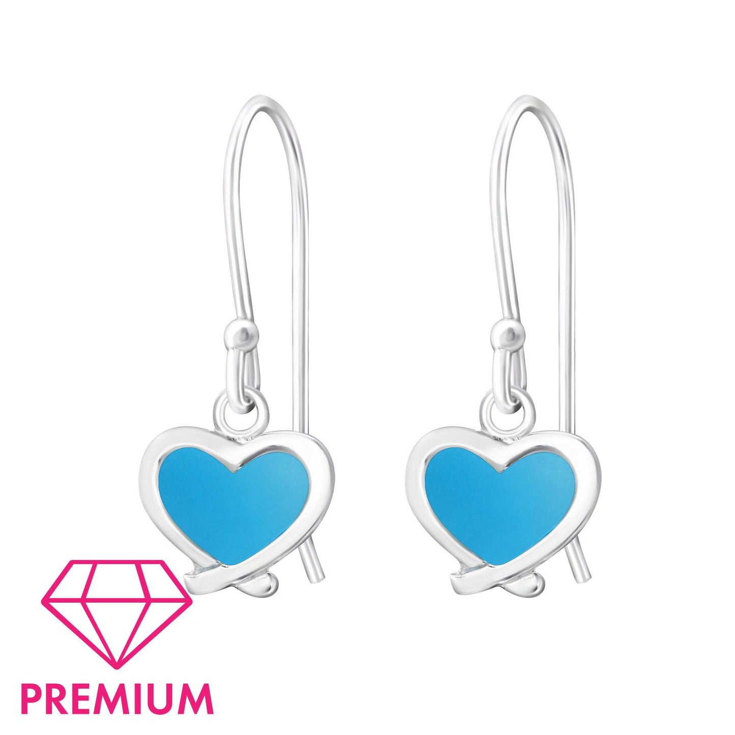 Mädchen Ohrhänger Herz aus 925 Silber