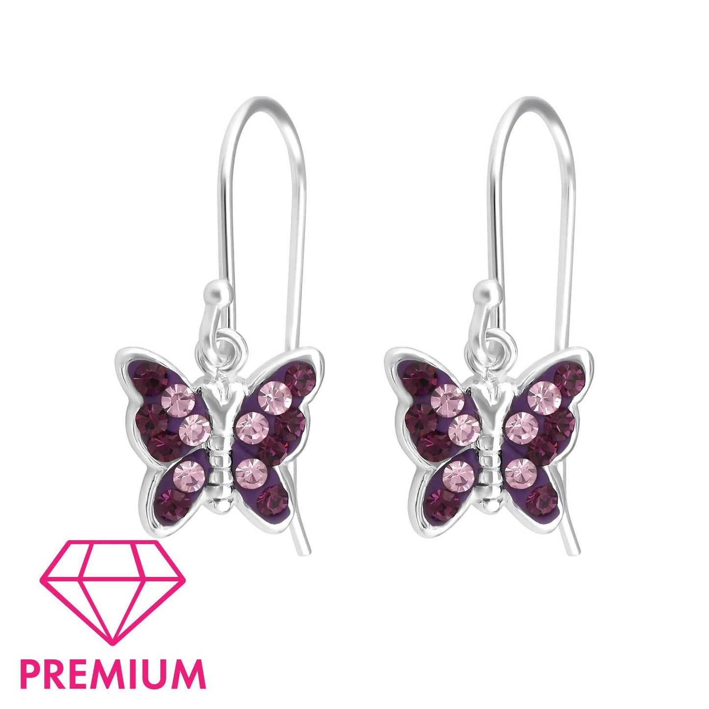 Mädchen Ohrhänger Schmetterling aus 925 Silber