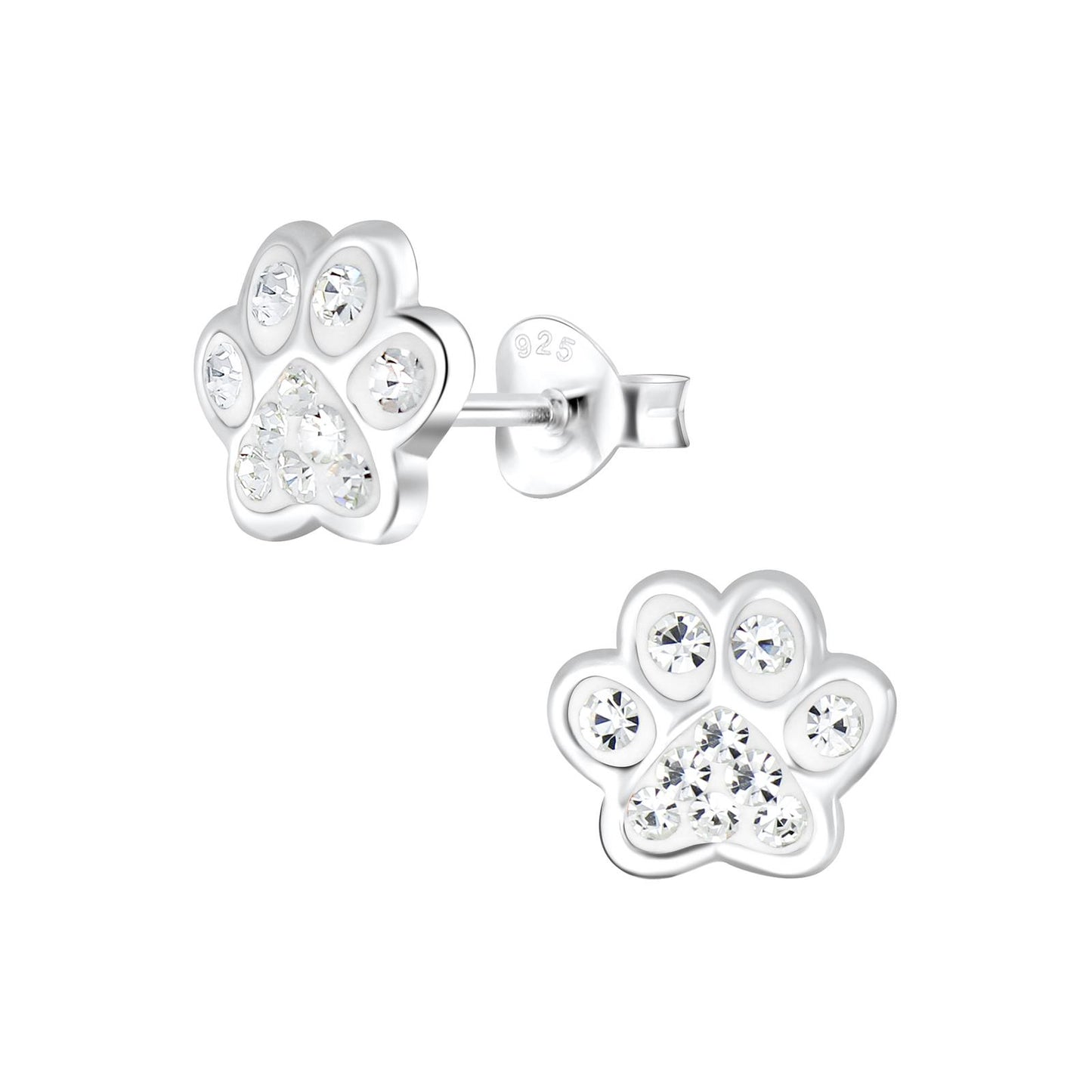 Kinder Ohrringe Pfotenabdruck aus 925 Silber