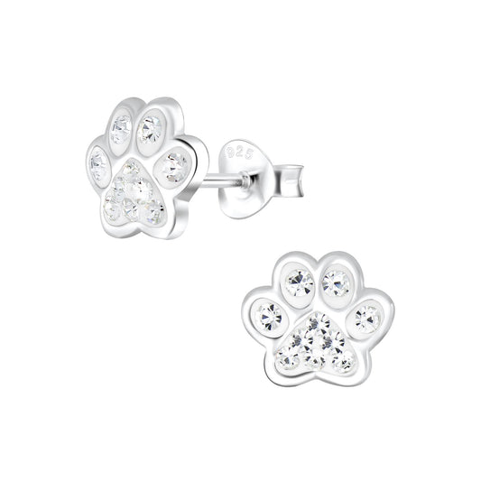 Kinder Ohrringe Pfotenabdruck aus 925 Silber